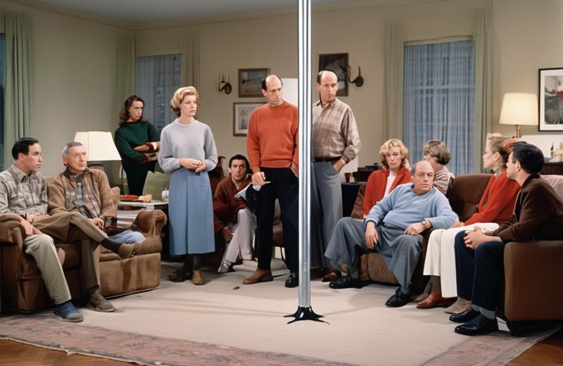 00229-3610797243-A group of upper_middle_class New_Yorker's gathered around a galvanized_metal thin_pole in a living room, family holiday, surly.png